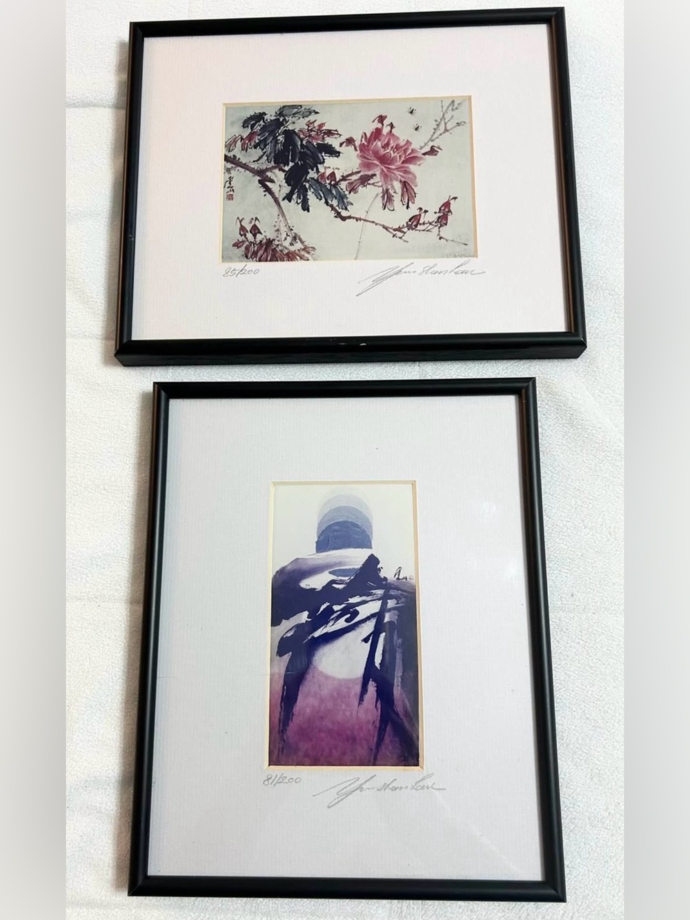 Signed Ltd Edition Art Prints by Yun Shan Lau - Framed Set of 2